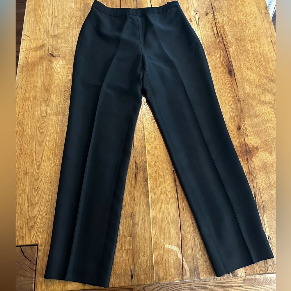 Ann Taylor 100% silk dress pants side zip straight leg